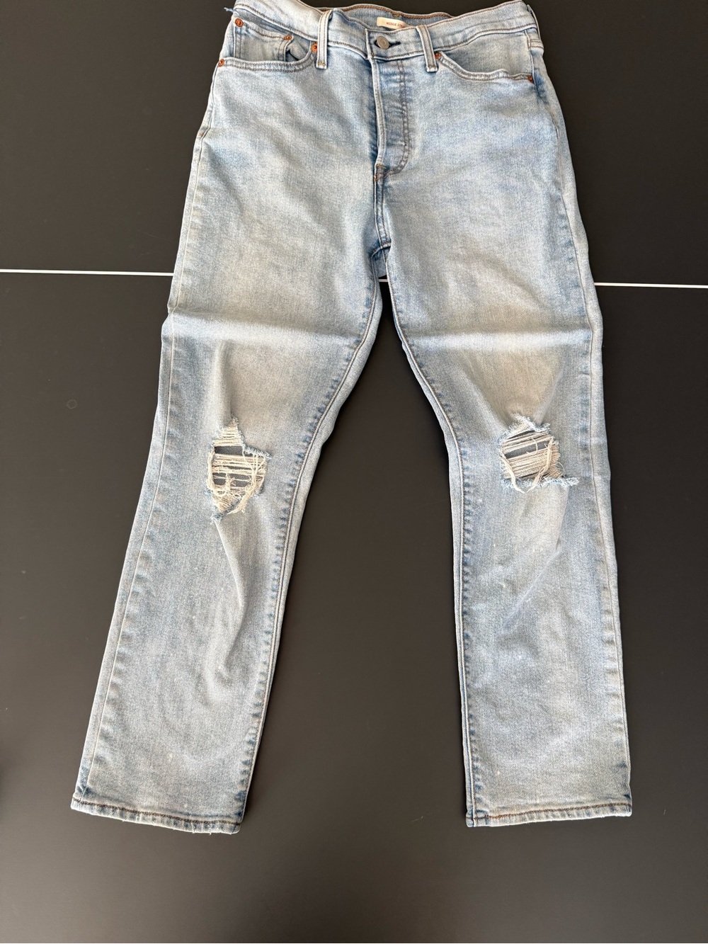 Levi's Wedgie Straight Leg Distressed Jeans